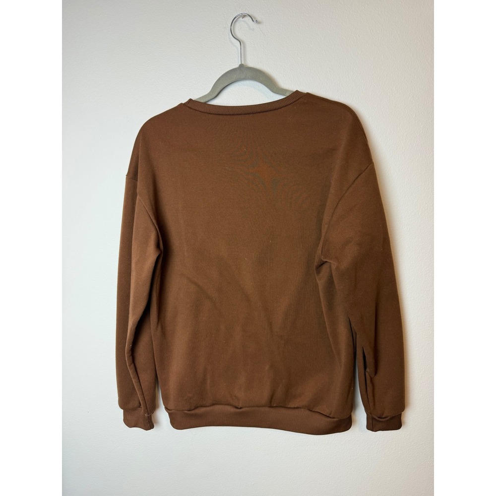 Yellowstone National Park Graphic Sweatshirt Brown Crewneck Nature Pullover M - Picture 4 of 4